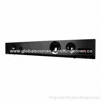 Sound bar speaker with built-in subwoofer